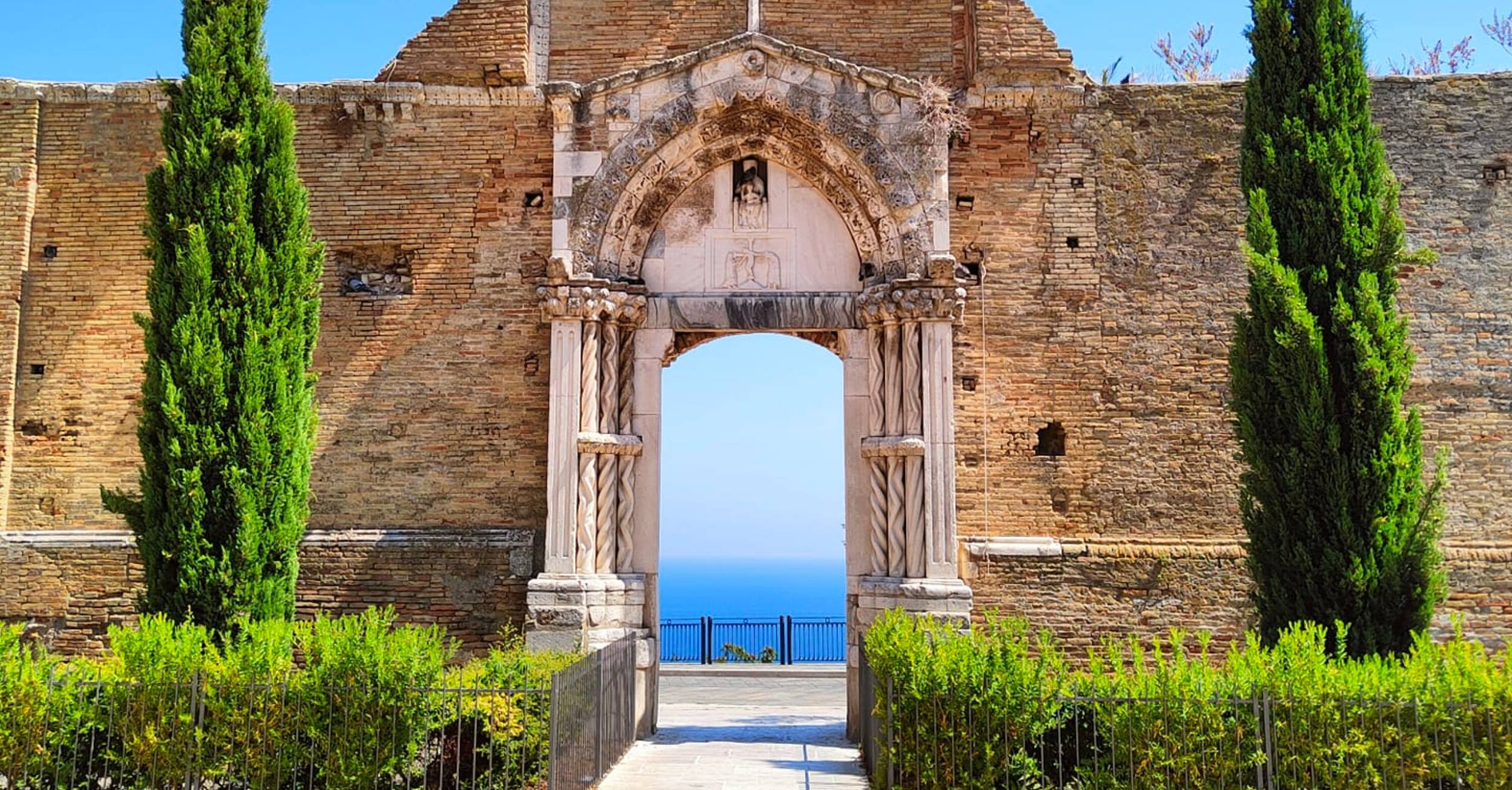 The surviving portal of San Pietro overlooking the Adriatic in Vasto